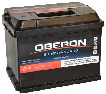 Акумулятор  Oberon Eurostandard 6СТ-60Аз (1)